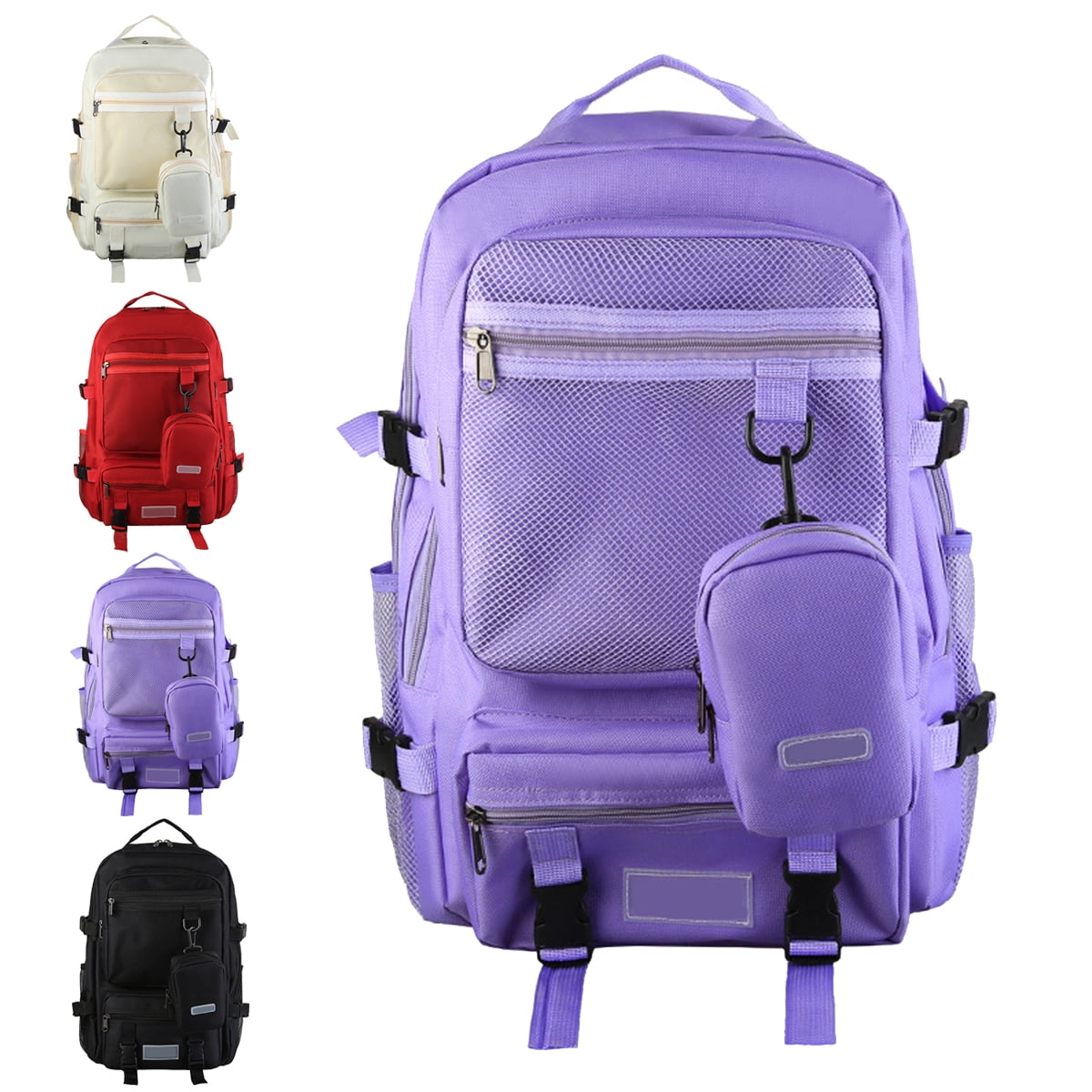 1pc Students Backpacks Large Capacity Travel Bag Solid Harajuku Student  Schoolbag Backpack girl boy Bag Unisex backpack