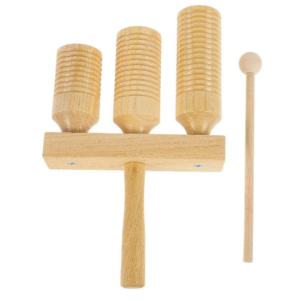 1 juego de güiro de madera, instrumento de percusión, instrumento musical, juguete de desarrollo musical, instrumento musical de madera, instrumento de bloque de madera con baqueta rítmica