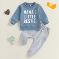 thumbnail image 2 of TOWED22 Toddler Baby Boy Fall Winter Outfit Print Graphic Long Sleeve Sweatshirt Top and Pants 2 Piece Clothes, 2 of 9