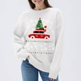 thumbnail image 2 of Byworldtasic Women's Christmas Snowflake Trucks Patterns Knitted Sweater Long Sleeve Floral Printed Pullover Tops, 2 of 6