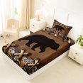 thumbnail image 4 of Castle Fairy Rustic Black Bear Twin Sheets 3pcs,Camo Autumn Leaves Bedding,Brown Khaki Black,1 Fitted Sheet, 1 Flat Sheet and 1 Pillowcase, 4 of 6