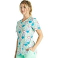 thumbnail image 4 of Cherokee Prints Scrubs Top For Women V-Neck Print CK678, 4 of 5