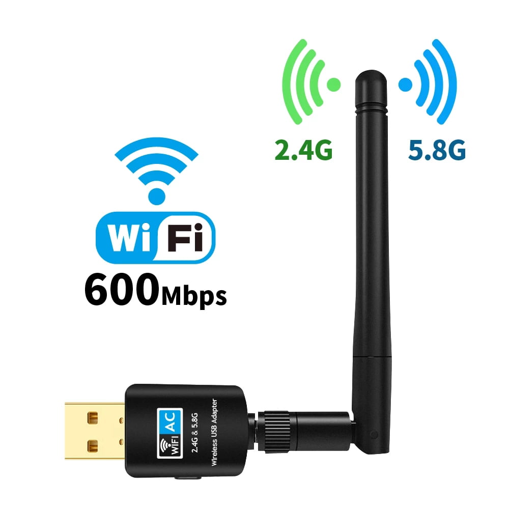 600Mbps 2.4/5Ghz 5.8Ghz USB WiFi 802.11AC Wireless Network Adapter Antenna NEW 
