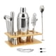 thumbnail image 3 of El sueño del conocedor de cócteles, kit de barman de 15 piezas con soporte de bambú, coctelera de acero inoxidable de 550 ml, juego completo de herramientas de barra que incluye una guía de recetas, 3 of 7
