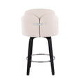 thumbnail image 6 of LumiSource Black Wood, Cream Fabric, Chrome Dahlia Counter Stool - Set of 2, 6 of 9