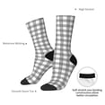thumbnail image 2 of Yiaed Gray Checkboard Print Great elasticity Crew Socks Sports socks for Men and Women, 2 of 5