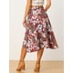 thumbnail image 4 of Falda Cruzada A Media Pierna Floral Hawaiana Tropical Bohemia Para Mujer Rojo S, 4 of 5