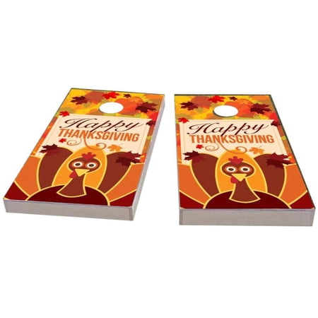 Skip's Garage Thanksgiving Themed Solid Wood Cornhole Board Set
