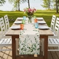 thumbnail image 4 of Table Runners 90 Inches Long Dress Scarves, Sage Green Eucalyptus Farmhouse Coffee/Dining/Kitchen Table Runner for Living Room, Farmhouse Weeping Leaves Linen 13x90 Inch, 4 of 9