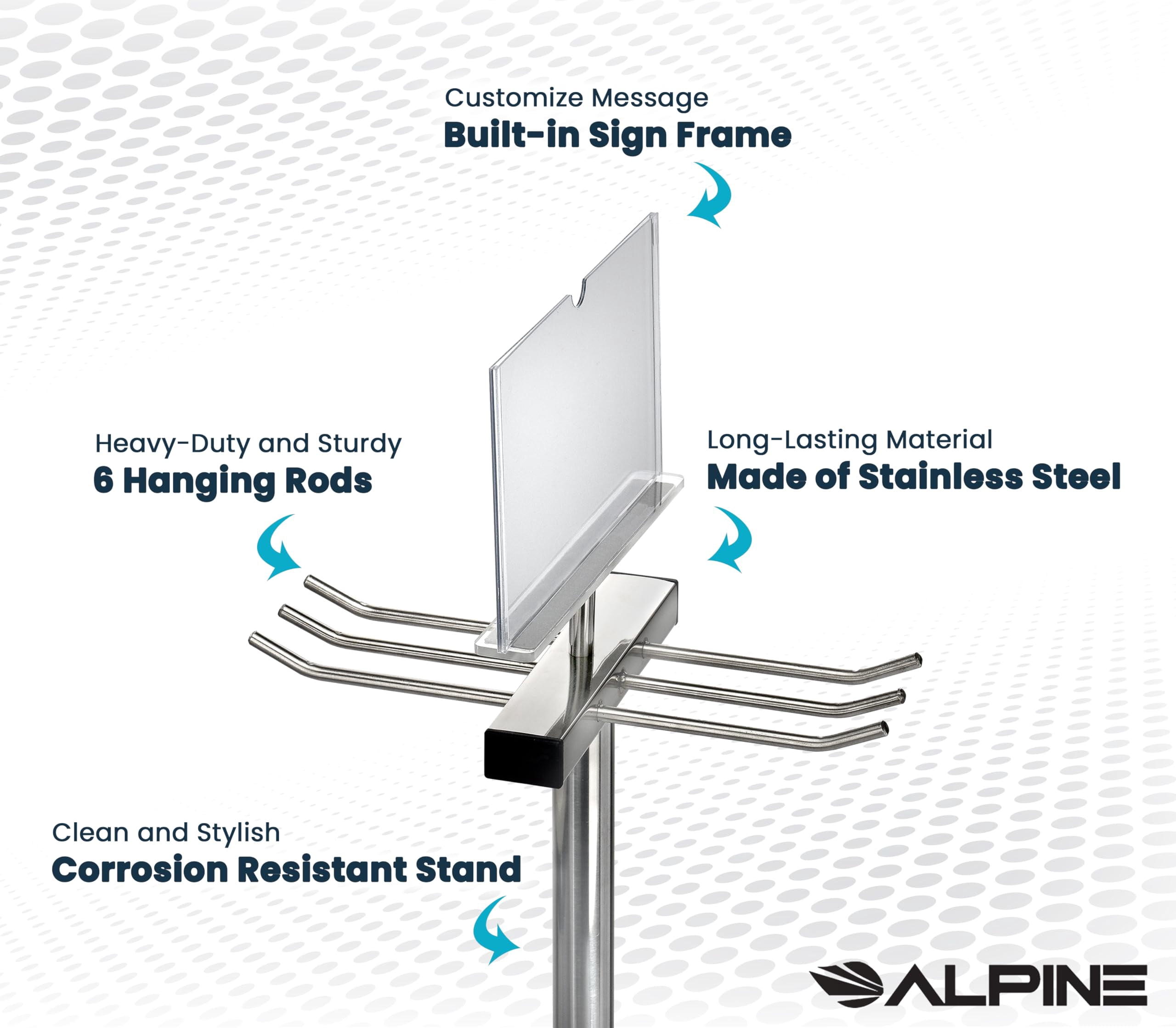 Alpine Wet Umbrella Bag Stand - Umbrella Bags Disposable with Stand, Wet Umbrella Bag Holder, Commercial Umbrella Holder with Free 100 Large Plastic Umbrella Bags Disposable (Stainless Steel)