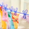 thumbnail image 3 of ZOUSSIQI 12 Clips Windproof Stretch Clothesline Outdoor Camp Hanger Clothes Line Rope (Blue) JU316-139024, 3 of 13