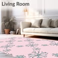 thumbnail image 2 of ODIKA 3'x5' Machine Washable Non-Slip Area Rug, Donut Patterned Elegance with Scattered Silver Flakes High Traffic Rug, Pink, 652256, 2 of 7