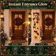thumbnail image 3 of 47"Glowing Christmas Door Hanger, Lighted Christmas Door Hanger, Rustic Quilted Fabric Wreath, Merrycascade Light-Up Christmas Decoration, 7 Festive Light Designs, Vertical Display (Reindeer), 3 of 7