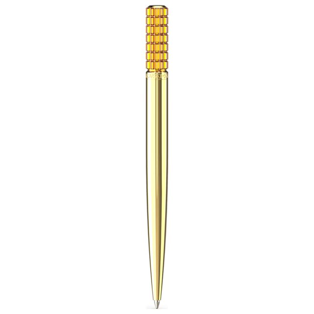 Pluma Swarovski Lucent Amarillo Dorado 5 Cristales de Swarovski