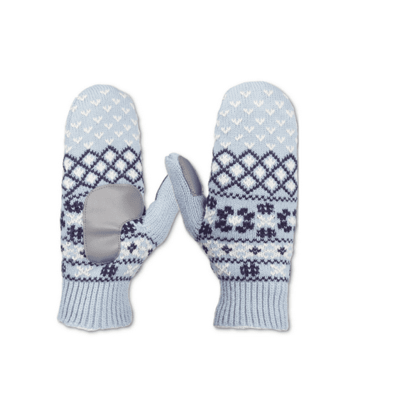 Isotoner Signature Nordic Fair Isle Water Repellent Knit Mittens - Navy