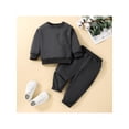 thumbnail image 2 of aturustex Toddler Boys Fall Clothes Solid Color Long Sleeve Sweatshirt Tops and Elastic Casual Pants Outfits, 2 of 9
