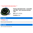 thumbnail image 2 of Parking Light Bulb Socket - Compatible with 2006 - 2007 Chevy Silverado 1500, 2 of 2