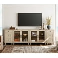 thumbnail image 2 of WAMPAT TV Stand for 100 Inch TV, Wood TV Console Table for 85 90 95 Inch TV, Entertainment Center with Charging Station & Glass Door, TV Stand for Dining Room, Beige, 2 of 8