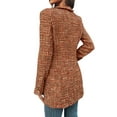 thumbnail image 5 of HUBERY Women Plaid Color Block Lapel Collar Button Long Sleeve Jacket Blazer, 5 of 5