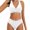 White, variant on Sngxgn Women's Bikini Sets High Neck Print High Waisted Two Pieces Swimsuits Bathing Suits(Green,M)