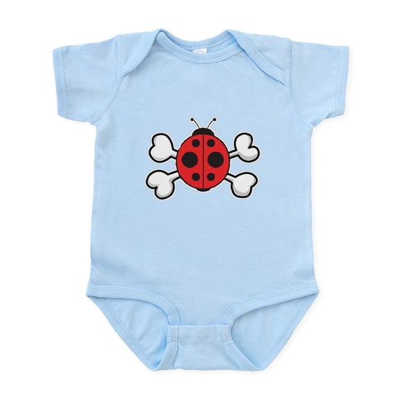 CafePress - Cute Ladybug & Crossbones Infant Bodysuit - Baby Light Bodysuit, Size Newborn - 24 Months