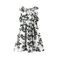 thumbnail image 1 of WEIYLL Robes pour Filles, Col Rond Sans Manches, Imprimés Floraux de Plage, Robe Blanche 4-5 Ans, 1 of 3