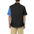 thumbnail image 3 of INSPIRE CHIC Men's Shirts Short Sleeve Summer Cotton Patchwork Button Down Shirts L Black Blue, 3 of 5