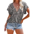 thumbnail image 4 of Women Casual T Shirt Boho Blouse Soft Floral Printed Easy Match  for Summer for Home for Grils for Office ANGGREK Otros, 4 of 5