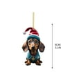 thumbnail image 3 of Christmas Dachshund Dog Tree Decorations,Cute 2D Acrylic Hanging Ornament,Flat Funny Sausage Dog Animal Pendant for Car Interior Home Holiday Party Wall Gifts,Christmas Clearance, 3 of 4