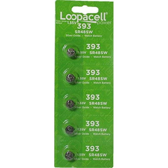 LOOPACELL SR754W 393 Silver Oxide Watch Battery 5 Pack