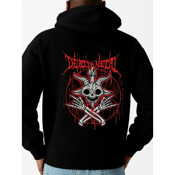 Death Metal Hoodie hoodies fire skeleton for men sweater hoodie black Casual Outdoor Jogging & Fitness Training Pullover, Regular Fit, Hooded Design, Comfortable Pullover spring idk idk