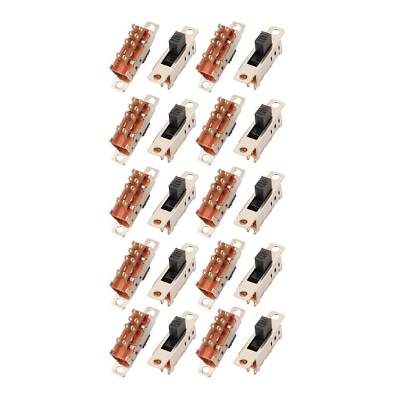 20Pcs 3 Position 8P DPDT Panel Mount Micro Slide Switch Latching Toggle Switch