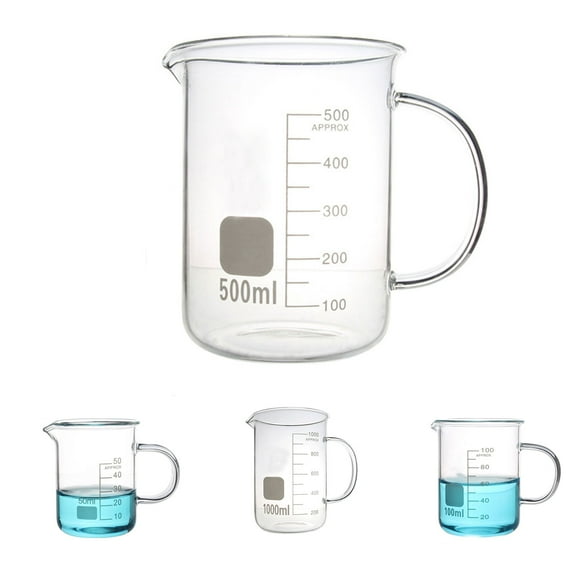 Joernso 50/100/250/500/1000ml Capacity High Temperature Resistant Glass Scale Beaker