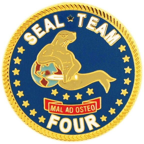 Eagle Emblems P14916 Pin - USN, Seal Team 4 - 0.94 in.