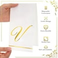 thumbnail image 3 of 100 Pcs Initial Napkins Monogram Guest Napkins Gold Letter Paper Towels Disposable Elegant Dinner Towels for Wedding Bridal Shower Holiday Birthday Party Tableware Decor(V Letter), 3 of 13