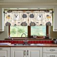 thumbnail image 3 of Yayeee Kitchen Curtains Tier Set of 2 Light Filtering 57"x24" Over Sink Window Panels, Halloween Black Pumpkins, 3 of 7