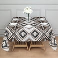 thumbnail image 3 of Brown Geometric Triangle Diamond Pattern Square Tablecloth,Waterproof Square Table Cover,Wipeable Spillproof Washable Table Cover for Home Kitchen Party Decor 60"x60"(152x152cm), 3 of 6
