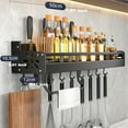 thumbnail image 2 of 1pc Hanging Spice Rack Wall Mount, Hanging Pot Rack, Space-Saving Kitchen Utensil Rack with Hooks, Kitchen Storage Shelf for Utensils Spatula Spoon, Seasoning Jar Organize, 2 of 5