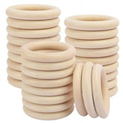 30 Pack Unfinished Wooden Rings Natural 4 Inch Wood Craft Rings for DIY Crafts, Jewelry Making, Macrame & Home Decor