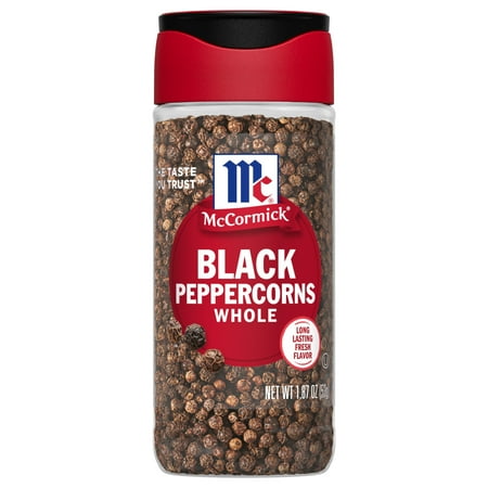 McCormick Non-GMO Kosher Whole Black Pepper  1.87 oz Bottle