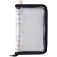 thumbnail image 1 of JZWAL-Standard 6-Ring Glitter Zipper Soft PVC Notebook Cover Protector Round Ring Binder Loose Leaf Folde for Ring-Bound Planner Page (Inner Paper Not Included) (A6), 1 of 4