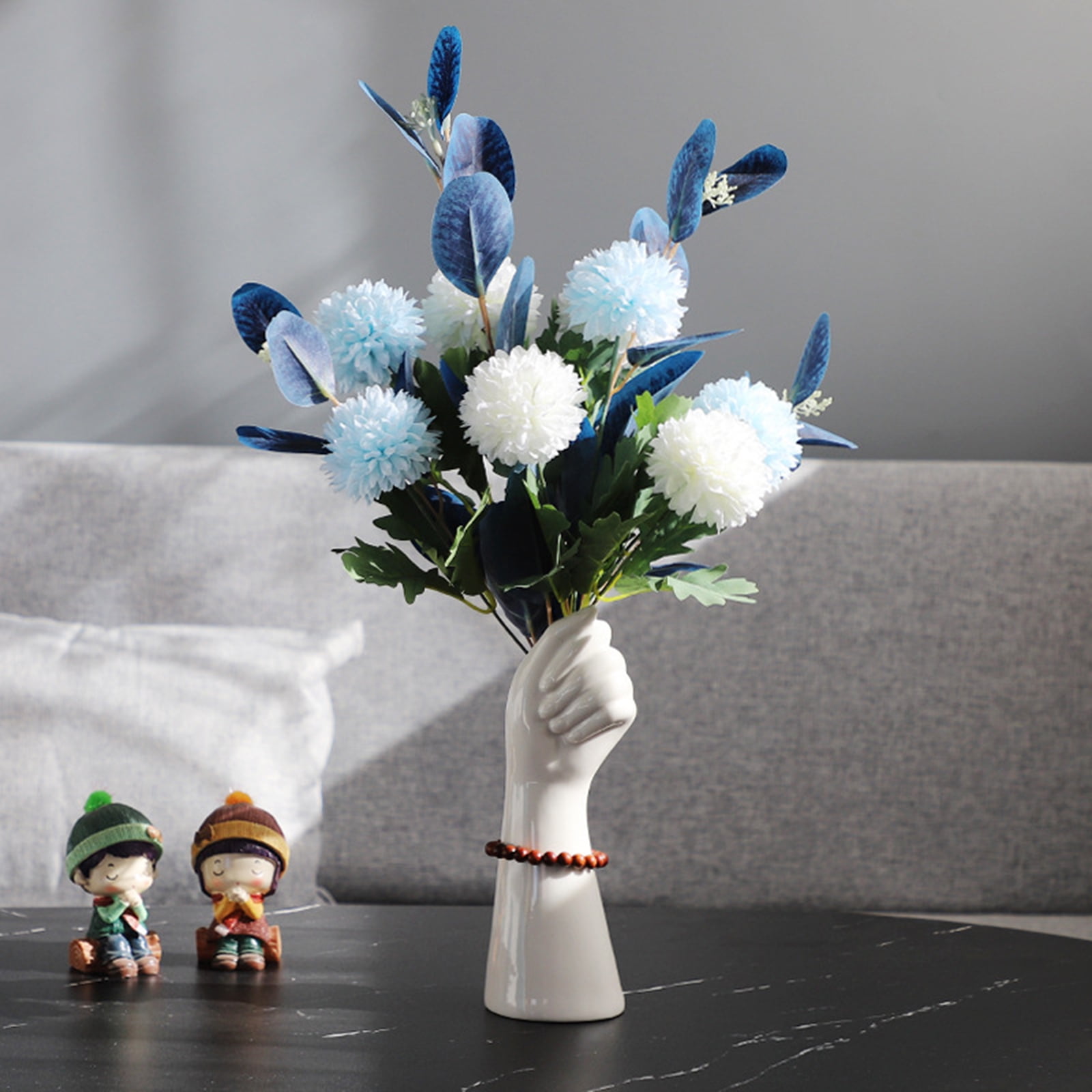 Vaser Vintage Dekorasjon Tørkede Blomster Hånddesign Potter Keramikk Portrett Utseende Kunst Modern Hjem Hvit Arm