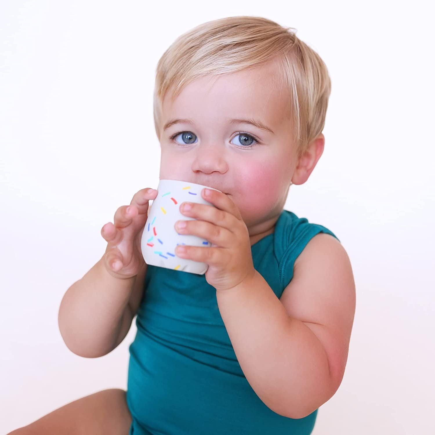 Nuby Silicone Confetti/Sprinkles First Open Training Cup for Baby - 2oz, 6+ Months