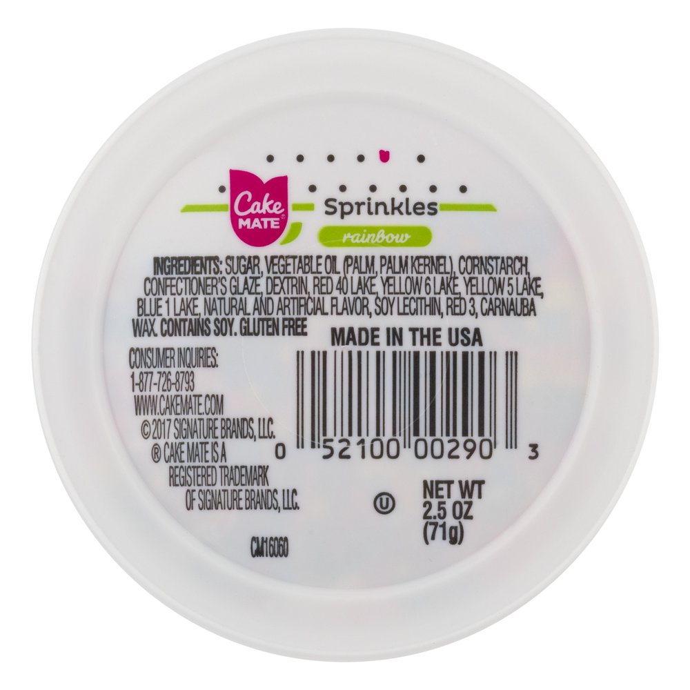 Cake Mate Sprinkles Rainbow, 2.5 OZ