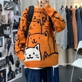 thumbnail image 3 of Suéter de otoño e invierno para hombre, estilo holgado, informal, con dibujos animados, cuello redondo, marca de moda, suéter atractivo para estudiantes, 3 of 6