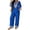 Blue, variant on Wutalume Women's Long Sleeve Floral Two Piece Set - Lace Trim Ethnic Style Outfit, Bohemian Casual Loose Fit for Spring and Autumn Daily,Saffron S