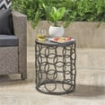 thumbnail image 5 of Noble House Elm 16" Modern Outdoor Iron and Ceramic Tile Side Table - Gray/Black, 5 of 14