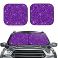 thumbnail image 2 of Daiia Purple Glitter 2PCS Car Windshield Sun Shade, Foldable Sun Shield for Car Front Window, Auto Sun Blocker Visor Protector Universal for Truck SUV Pickup-Large, 2 of 7