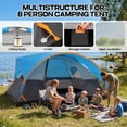 thumbnail image 2 of HOTEEL 8-10 Person Tent for Camping, Easy Setup Camping Tent with Rainfly & Screen Windows for Camping/Traveling/Family Gathering/Hiking/Beach, Blue, 2 of 8