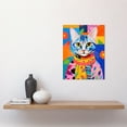 thumbnail image 2 of The Cat in the Caftan Artwork Bold Bright Vibrant Modern Folk Art Acrylic Painting Kids Floral Pattern Unframed Wall Art Print Poster Home Decor Premium, 2 of 5